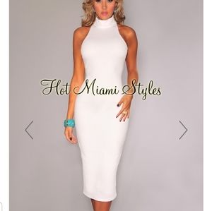 NWT TEXTURED MOCK NECK MIDI DRESS SZ L